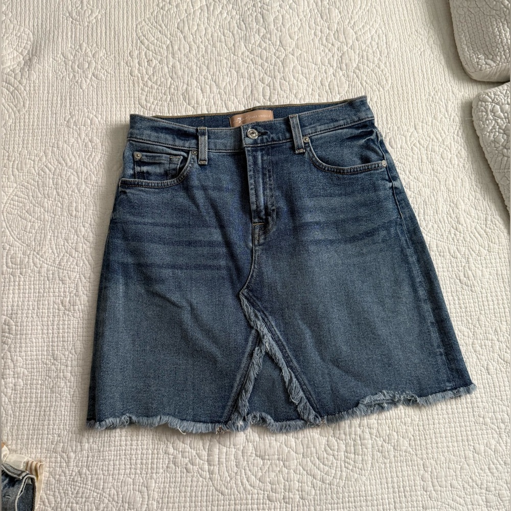 7 For All Mankind Luxe Vintage Denim Mini Jean Skirt